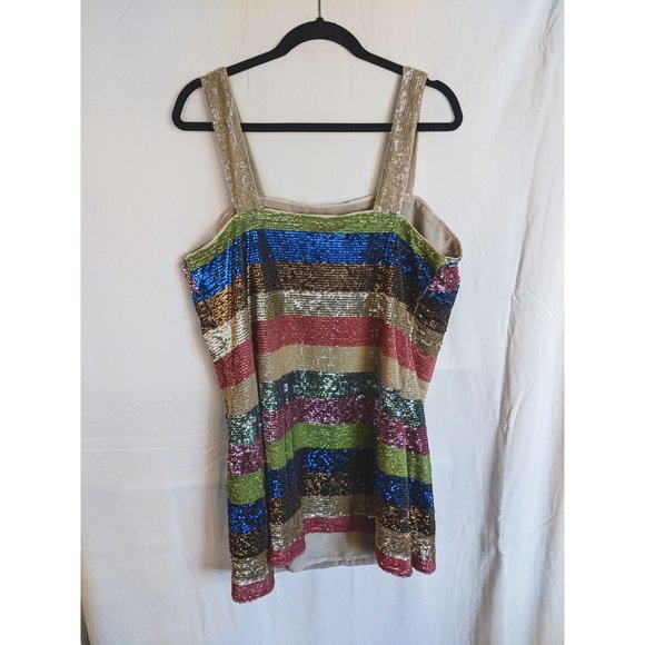 NWT Anthropologie Shimmer Striped Mini Dress 18W Plus Size - Picture 4 of 12